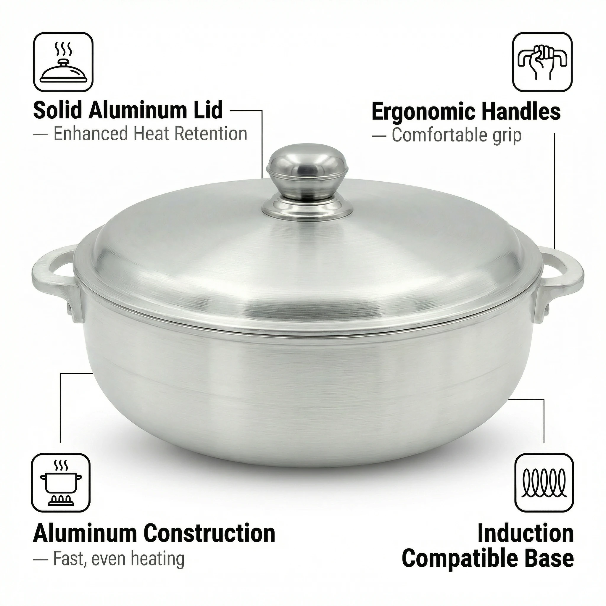 11-inch Caldero Pot (Silver Lid) feature overview